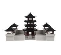 RUNROTOO Realistic Ancient Building Architectural Model Miniature Pavilion Statue Made of Plastic for Aquarium and Fish Tank Landscape Decoration Suitable for Terrariums and Standalone