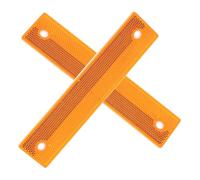 RUNROTOO Reflective Road Safety Marker 2Pcs Rectangular Rustproof Guardrail Reflectors for Highway Driveway Edge Night Visibility Warning Signs