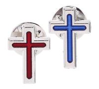 RUNROTOO Religious Pins 2Pcs Cross Lapel Brooch Zinc Alloy Metal Badge for Communion and Celebration Events