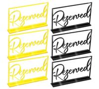 RUNROTOO Reserved Table Signs Easy to Clean 6pcs Acrylic and Reusable Tabletop Reserved Signs in Assorted Colours, Stylish and Elegant Seating Plan Board for Restaurants and Banquets