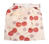 RUNROTOO Reusable Beeswax Bread Bags for Sourdough with Zipper & Buckle (Cherry Pattern) - Cotton Storage Pouch for Homemade Bagel Croissant Freshness Preservation