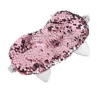 RUNROTOO Reversible Pink Sequin Sleep Mask and Women, Light Blocking and Comfortable Eye Mask with Soft Cloth and Plastic Material, for Travel and Relaxation