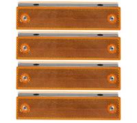 RUNROTOO Road Reflectors Made of Sturdy Abs Double-sided 4pcs Rectangular for Highly Visible Pavement Markers, Easy Identification on Highways and Driveways