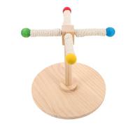 RUNROTOO Rotating Bird Perch for Parakeets and Budgies Natural Wood and Hemp Rope, Windmill Shape for Intellectual Stimulation and Health Maintenance, for Homes and Pet Stores
