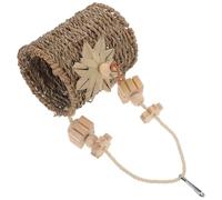 RUNROTOO Rustic Rattan and Wood Bird Chewing for Cockatiel and Parakeet with Tunnel Shape, Creative Foraging That Attracts Birds Attention and Serves as Birdcage Decoration