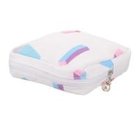 RUNROTOO Sanitary Napkin Storage Bag Smooth Zipper for with and, Portable Oxford Cloth Design Large Capacity White Sanitary Napkin Organizer Purse with Beautiful Pattern Women for Travel