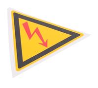 RUNROTOO Self Adhesive Eye-catching Design Equipment Warning Sign for Safety with Caution Electrical Shocks Symbol, Sturdy Yellow Pp Material Suitable for Industrial Instruments