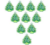 RUNROTOO Sew on Christmas Patches Embroidered Cloth Appliques Beautiful Patterns 10pcs Lightweight and Easy to Carry Green Christmas Dress for DIY Clothes Making and Party Costume