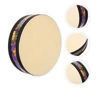 RUNROTOO Sheepskin Ocean Drum 8-Inch Percussion Musical Instrument for Beginner Adults, Round Wave Sounds Drum for Meditation Yoga Relaxation