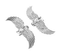 RUNROTOO Shoe Clips Sturdy Zinc Alloy with Dazzling Crystal Embellishments Angel Wing 2 Pcs Shoe Buckles White Charms for Women Wedding Party Elegant Evening Event