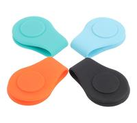 RUNROTOO Silicone Golf Marker Hat Clips Practical and Flexible Golfing Accessories 4pcs with Magnetic Clamps in Green, Black, Orange, and Light for Hat Decoration on The Course