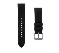 RUNROTOO Silicone Watch Band Strap with Simple but Elegant Appearance 22mm Comfortable Adjustable Design Black Smartwatch Wristband for Men and Women for Sports and Business Occasions