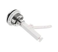 RUNROTOO Single Flush Toilet Push Button Replacement Compatible with Most Flush Toilets Plastic Material in Silver Easy to Install for Home Bathroom Use