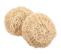 RUNROTOO Sisal Bath Sponge Synthetic Material 2pcs with Reinforced Edges to Prevent Unraveling, Khaki Bathroom Shower for Effective Grease for Bathing and Body Scrubbing