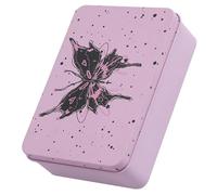 RUNROTOO Small Iron Tin Box Container for Storage and Organizing with Lid, Pink Rectangular Metal Box Suitable for Shops and Christmas Packaging