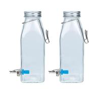 RUNROTOO Small Pet Water Feeder Glass Water Bottle 350ml with Hanging Clip for Rabbit Cage Replaceable Bunny Waterer Set of 2 for Small Animals