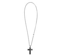RUNROTOO Soccer Cross Necklace for Men Bible Verse, Religious Faith Christian Scriptures Pendant Cross Chain, Baptism 1st First Communion Gift for Father's Day Black