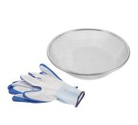 RUNROTOO Soil Sieve with Rubber Handle and Gloves Garden Stainless Steel Multifunctional Soil Screen Sifter for Efficient Screening of Gardening Materials, Compatible with 5 Gallon Bucket