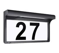 RUNROTOO Solar House Number Sign with 1.2v 600mah Capacity with 6 LED Lights, Weatherproof Polysilicon and Plastic Address Plaque Illuminates House Number for Garden and Porch