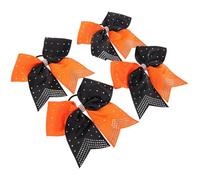 RUNROTOO Sparkly Rhinestone Cheerleader Bows Resistant to Breaking 4pcs with Adorable Bowknot Design, Plastic and Cloth Material for Hair Ties for Parties and Cheerleading Competitions