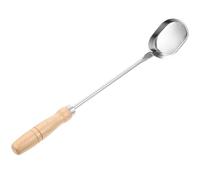 RUNROTOO Stainless Steel Kitchen Frying Snack Spoon with Wooden Handle Practical and Portable Frying Mold for Turnip Pancake at Home Or Restaurant