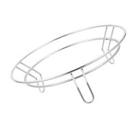 RUNROTOO Stainless Steel Pan Rack with Three Feet Support, Countertop Cooking Rack for Kitchen Worktop, Stable Fixation and Prevents Food from Falling, Suitable for Dining Room Use