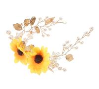 RUNROTOO Sunflower Bridal Headband Accessory for Weddings and Pageants, Yellow Alloy Delicate Hair Decor, Elegant Romantic Tiara Ornament for Women
