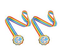 RUNROTOO Swimming Competition Medals Featuring Elegant Design Zinc Alloy Metal Medals 2pcs with Neck Ribbons and Portable Size, for School Sports Days and Competitive Events