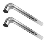 RUNROTOO Thickened Stainless Steel Chimney Flue Pipe Sturdy Construction with Elbow 4pcs and Easy Installation for Fireplace and Wood Stove for Home Heating and Household Settings