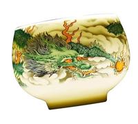 RUNROTOO Traditional Ceramic Tea Cup with Hand-Painted Floral Pattern Compact Design for Home and Office Tea Drinking