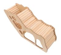RUNROTOO Tunnel Small Hideout Wooden Hamster with Multifunctional Cave-shaped Design Entertainment Options, Brown House and Animal for Mouse and Hamster Habitat