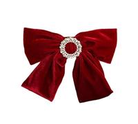 RUNROTOO Velvet Hair Clip and Women, Red Bow Hair Accessory, Easy to Put, Creates New Hairstyle, Unique Style for Daily Wearing and Parties