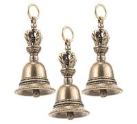 RUNROTOO Vintage Brass Bells Christmas Bell Charms for DIY Crafts 3pcs Keychain Pendants Long-term Use Decorative Little for Crafting and Holiday Decoration