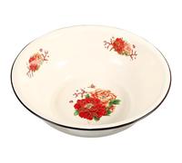 RUNROTOO Vintage Enameled Mixing Bowl 28cm Diameter Dough Making Basin Household Washing Basin Retro Kitchen Enamelware for Food Preparation Random Style