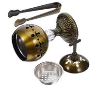 RUNROTOO Vintage Incense Burner Metal Scent Stick Holder with Controlled Burn Design and Tongs for Evenly Releasing Fragrance, for Meditation, Home, and Church Use Color
