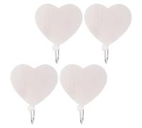 RUNROTOO Wall Hooks and Nonslip Hold 4pcs with Finely Polished Coat and Towel Hangers Heart Shaped Wooden Modern Rustic for Bathroom and Bedroom