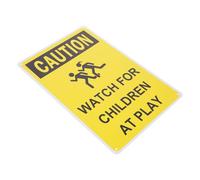 RUNROTOO Warning Sign Slow Down Road Sign Playing Attention Iron Sturdy for Residential Streets and School Zones