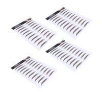 RUNROTOO Water Transfer Paper Tattoo and Gentle Curve Shapes Arch, with 4pcs 6d Hair-like Eyebrow Stickers Brown Reusable Not Easy to Fade Temporary Makeup