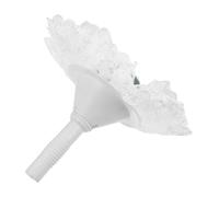 RUNROTOO Wedding Bouquet Holder with Floral Handle, Lace Base and Green Foam for Bridal Flower Support and Event Decoration Random Color