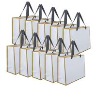 RUNROTOO White Paper Gift Bags Classic Minimalist Style with Handles 10pcs Medium Size 11x8.7 Inches, Sturdy Construction and Maintain Shape, for Boutique Shopping and Bulk Use