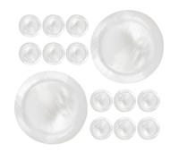 RUNROTOO White Shell Trumpet Valve Finger Button Set 15pcs Instrument Valve Caps Accessories for Standard Trumpet Repair and Replacement