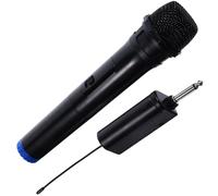 RUNROTOO Wireless Handheld Microphone Cordless Mic with Super Long-distance Reception and Easy to Use Design for Stage Performance and Karaoke, Plastic Material, Black Colour