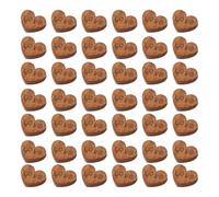 RUNROTOO Wooden Buttons Small Bamboo Wood Buttons Heart Shaped 100pcs for Clothes Decoration for Sewing Projects and Crafts for Crafting and Engagement Party Decorations