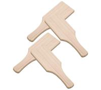 RUNROTOO Wooden Clay Paddle Pottery Tools Lightweight Flat Board Paddle 4pcs with Ergonomic Handle and Comfortable Grip for Ceramic Craft, for Studios and Schools