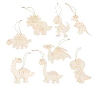 RUNROTOO Wooden Dinosaur Cutouts for DIY Painting, Smooth Natural Wood Material, Suspendable Art Craft Decoration, for Hanging in The Living Room Assorted Style
