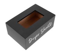 RUNROTOO Wooden Tissue Box Cover in Black Rectangular Desktop Napkin Holder Made of Wood Compatible with Standard Size Tissue Boxes for Home and Office Use