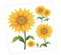 RUNROTOO Yellow Sunflower Wall Sticker PVC Decorative Self-Adhesive Decal Ready to Use Fresh and Vibrant Flower Wall Decor for Bedroom Or Living Room