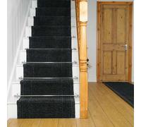runrug Black Aztec Stair Carpet Runner | Size: 80 cm x 630 cm runrug Black 80 cm x 630 cm