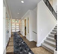 runrug Carpet Runner Rug - For Hallway, Kitchen Floor, Corridor - Width 70cm x 390cm Long - Grey Scroll