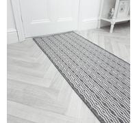 runrug Carpet Runner Rug - Indoor/Outdoor, Reversible, 2mm - 'Cable' in Grey | Size: 60 cm x 420 cm runrug Grey 60 cm x 420 cm